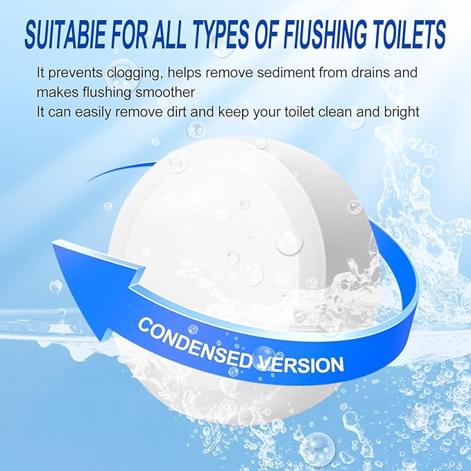 Automatic Toilet Bowl Cleaner Tablets, Bleach.Descale & Deodorize-Tank Drop-In Tablets for Stain&Limescale Removal, Fresh Scent, Septic-Safe, Compatible with effective to use Works with Toilets -good