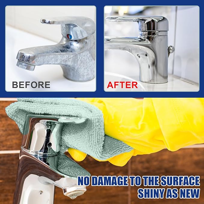 Bathroom Descaler Foam Cleaner Spray - Powerful Stain & Limescale Remover, All-Purpose No-Scrub Bubble Foam for Shower Glass, Sink, Toilet, Bathtub Tile Faucet Cleaning (3)