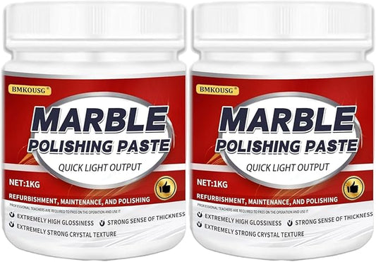Granite Polishing Paste, Marble Cleaner Countertop, Quartz Polish, Granite Polishing Kit | Marble Cleaner and Polish - Enhances Shine & Maintenance, Safe for Stone Surfaces, 2.2LB (2 - PCS)