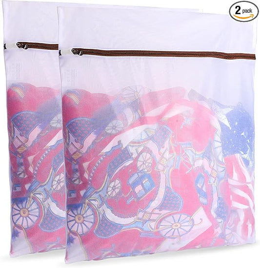 GOGOODA Mesh Laundry Bags for Delicates Durable Protective Wash Bags Travel Storage Bags for Intimates Lingerie, 2PCS（2XL）