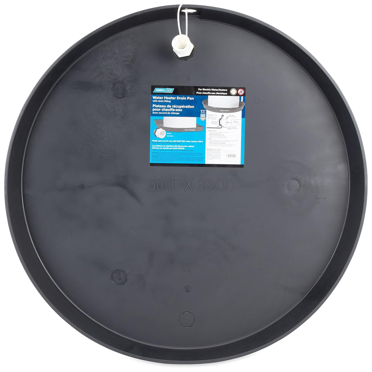 Camco Water Heater Drain Pan, Plastic Leak Catch Tray - Image 1