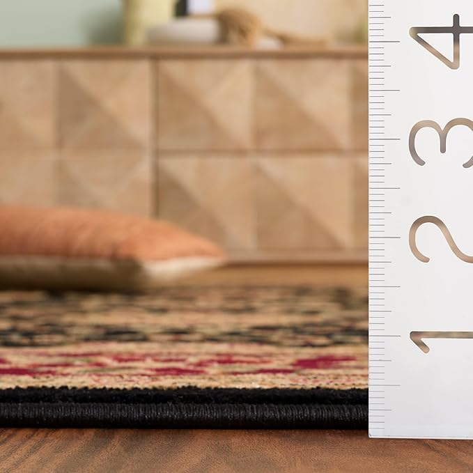 SAFAVIEH Lyndhurst Collection Accent Rug - 3'3" x 5'3", Black & Red, Traditional Oriental Design, Non-Shedding & Easy Care, Ideal for High Traffic Areas in Entryway, Living Room, Bedroom (LNH212G)