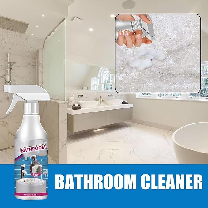 Bathroom Descaler Foam Cleaner, 2025 New Bathroom Descaler Cleaner, Stubborn Stains Cleaner, Limescale Cleaner, All Purpose Rinse Free Cleaning Spray for Bathtub, Sink, Toilet, Tiles (3Pcs)