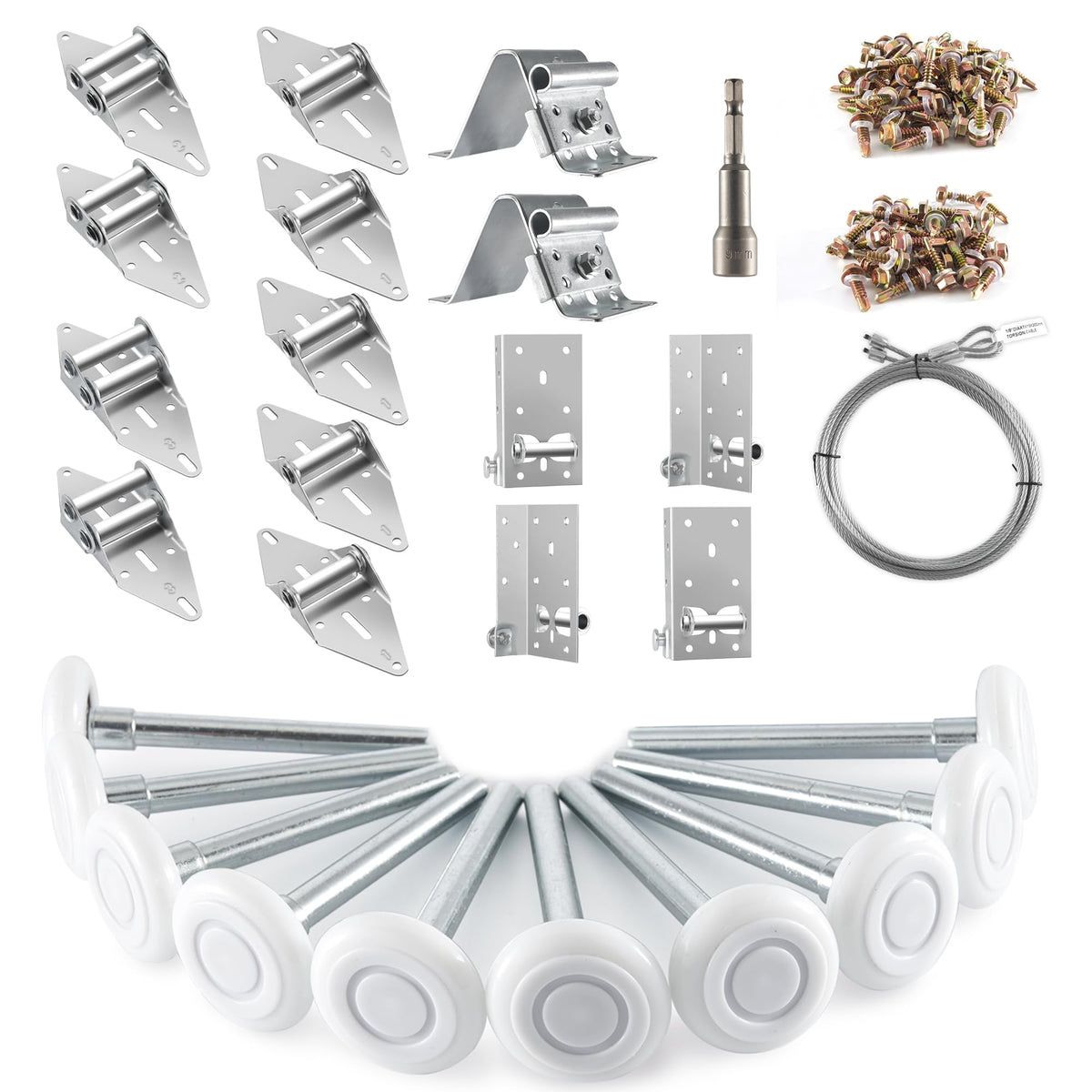 XiKe 2" Max Nylon Garage Door Roller Hardware Kit for 8x7 - Image 1