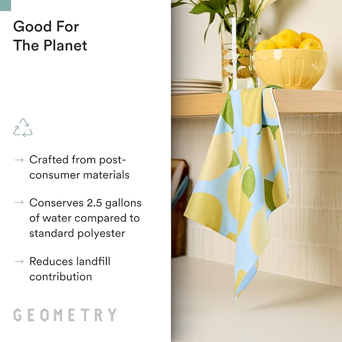 GEOMETRY Spring Kitchen Towels - Quick Dry Microfiber Cloth Spring & Summer Dish Towels for Kitchen Drying - Premium Quick Dry Towel - Lilac Sunburst, 18" x 30" - 2-Pack