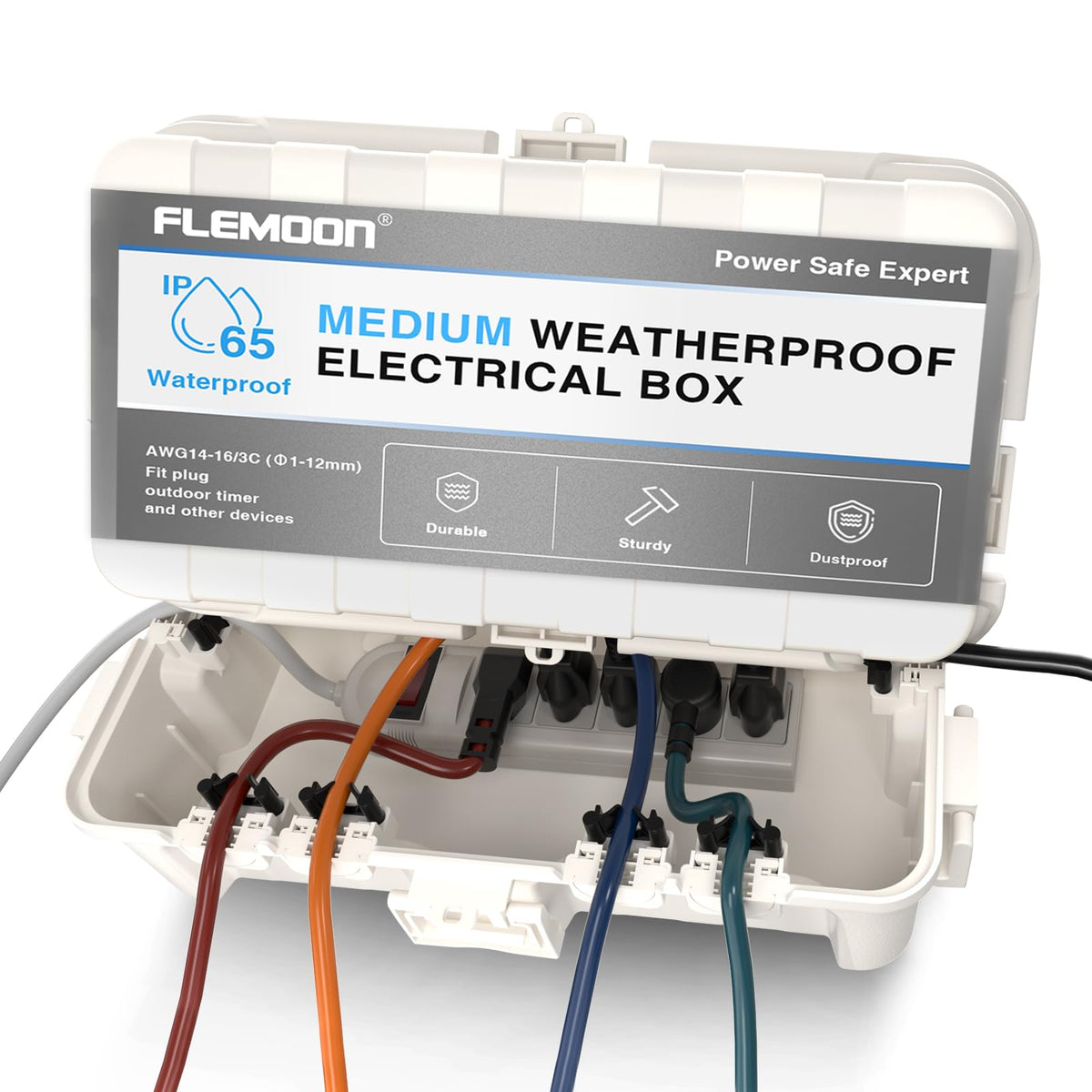 IP65 Waterproof Outdoor Electrical Box, Medium Size 11.8×5.9×5 - Image 1