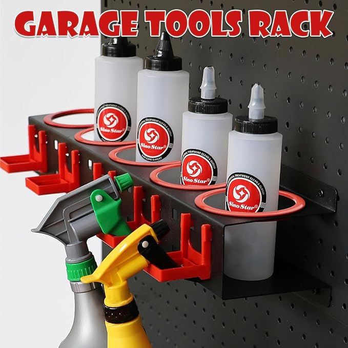 Spray Bottle Holders, Spray Bottle Rack Storage, Wall Mounted Spray Paint Can Rack,2 Pack Spray Bottles Holders Wall Mount, Spray Can Holder Rack,Cleaning Detailing Tools