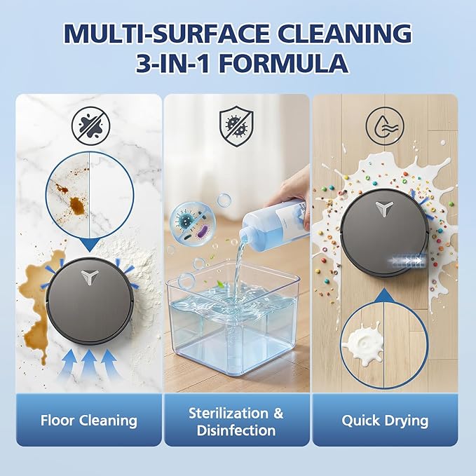 Multi-Surface Floor Cleaning Solution Compatible with ECOVACS DEEBOT X11 OmniCyclone / X9 PRO OMNI / T80 OMNI / T50 PRO OMNI / N30 Series / N20 Series, 1L