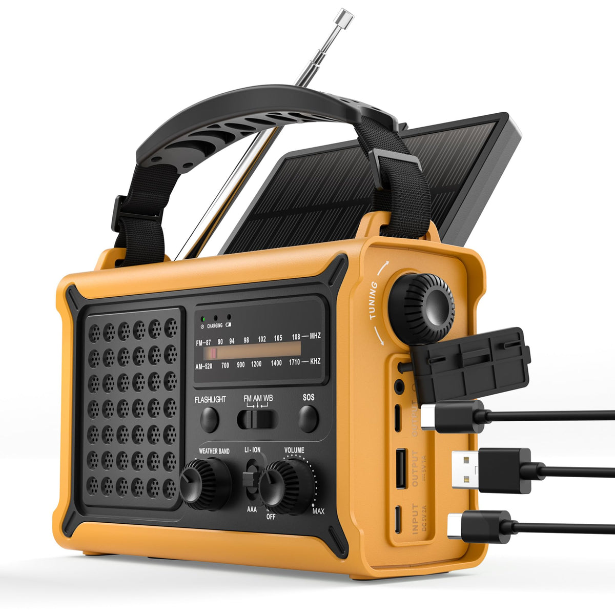 Emergency Radio with Hand Crank & Solar, NOAA Weather Band - Image 1