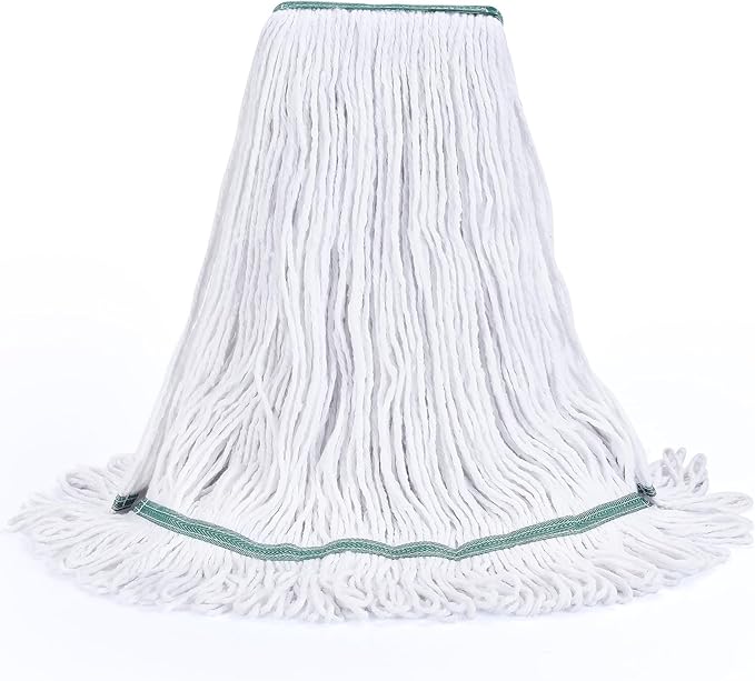 Matthew Cleaning Synthetic Rayon Mop Head Replacement, Chemical Resistant 4-Ply Looped End Commercial Mops for Floor Cleaning and Finishing, 24 oz Extra Large, 1 Pack