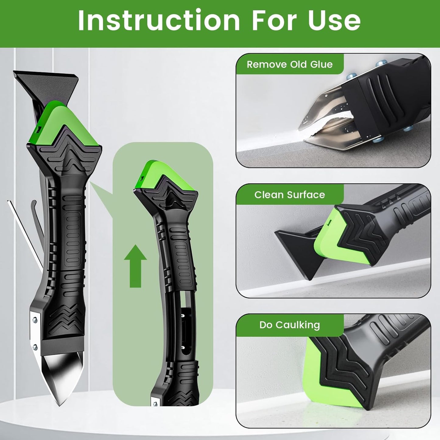 5-in-1 Caulking Tool Kit – Caulk Gun, Remover, Scraper & Finishing Set for Bathroom, Kitchen & Windows