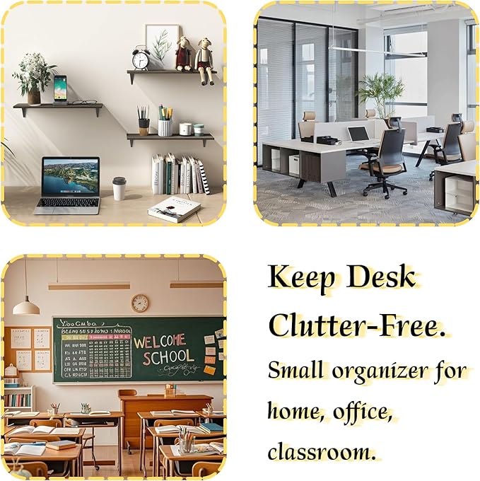 Small Drawer Organizer for Desk, 7.1" x 3.8" x 4.6" Mini Desktop Drawer Organizer with 9 Clear Drawers, Compact Craft & Office Supplies Organizer for Home School (Yellow)
