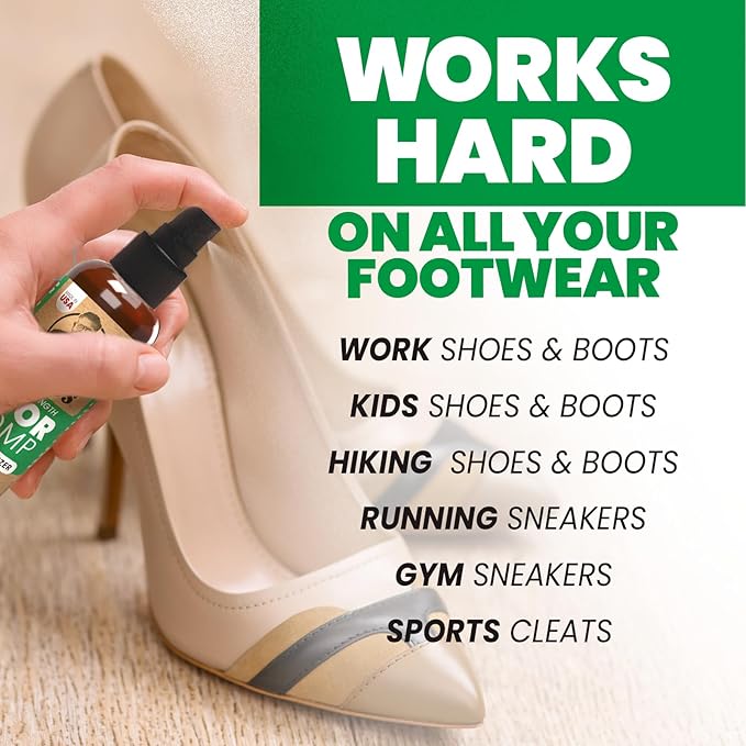 Uncle Todd's Odor Stomp Shoe Deodorizer 2-Pack Mountain Fresh- Proven & Powerful Enzyme Shoe Spray for Odor Elimination in All Footwear
