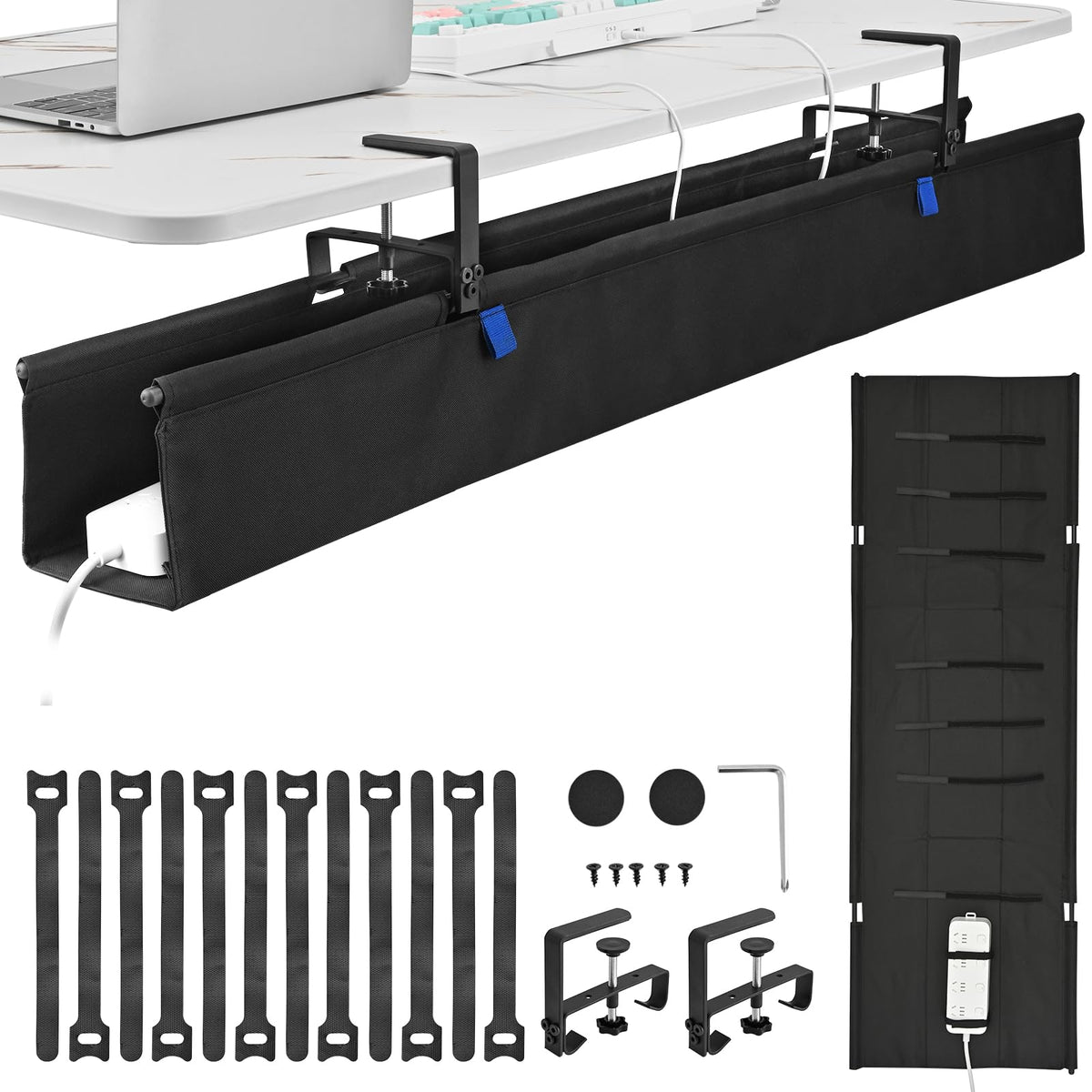 48" Under Desk Cable Management Tray- Clamp/Screw Mount | Hand Tools - Image 1
