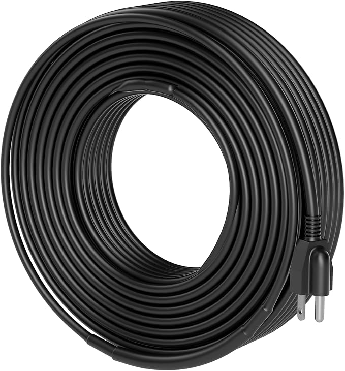 VEVOR Self-Regulating Pipe Heating Cable, 140FT 5W/FT Heat Tape for Pipes, Roof Snow Melting De-icing, Gutter and Pipe Freeze Protection