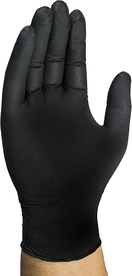 Mechanix Wear D03-05-009-100 - Nitrile Disposable Gloves, Powder Free, Textured - 5 Mil Black (100 Pack)