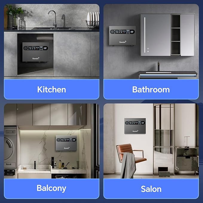 Ranein 13kW Tankless Electric Water Heater, 240V on Demand Instant Endless Water Heater with LED Temperature Display, Up to 3.1 GPM for 1-2 Point of Use