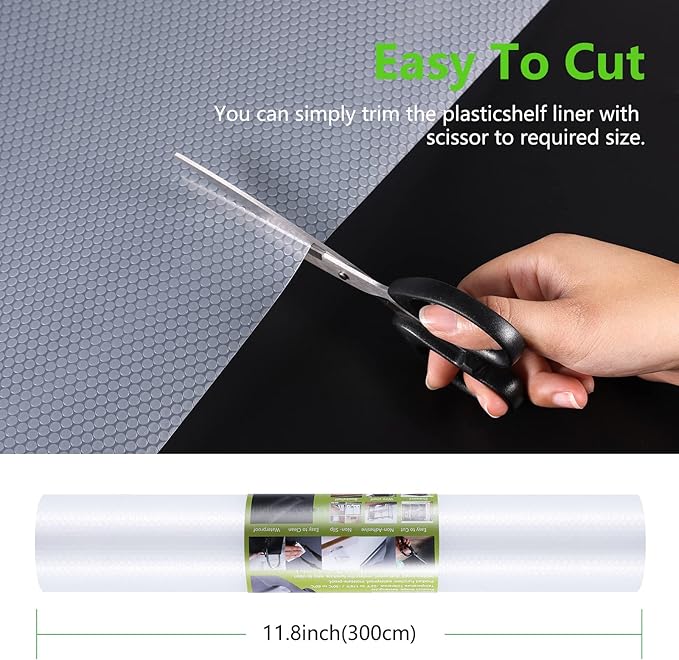 Shelf Liners for Kitchen Cabinet Refrigerator Liners Waterproof Kitchen Cupboard Liner Drawer Mats EVA Material Non Adhesive Fridge Mats for Shelves Clear 17.5 x 78.7 Inches