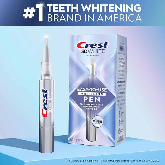 Crest 3DWhite Teeth Whitening Pen – Easy to Use,Erases Surface Stains – Up to 75 Uses per Pen-– Convenient,On-The-Go Teeth Whitening Solution,(Pack of 8)