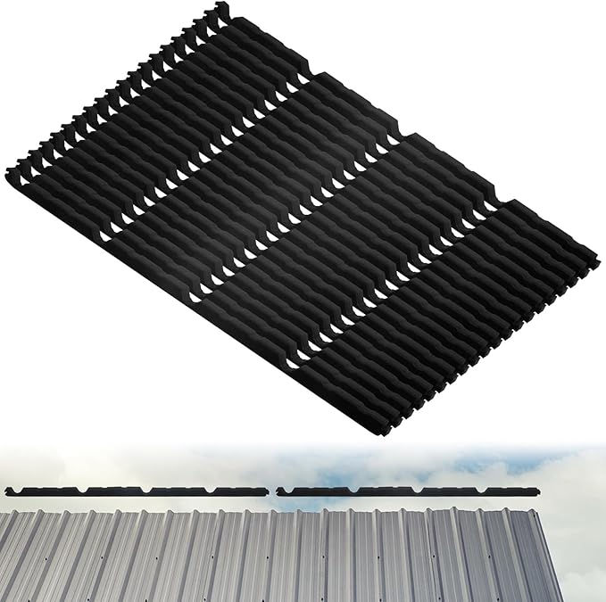 35 Pcs 9 in Metal Roofing Foam Closure Strips Panels 3 ft Long Inside Outside Classic Rib Profile Roof Closure Strips for Insulation Weather Barrier and Noise Moisture (Exterior)