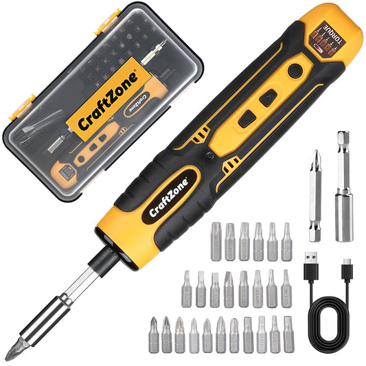 Rechargeable Cordless Electric Screwdriver, 28‑Piece Bit Set - Image 1