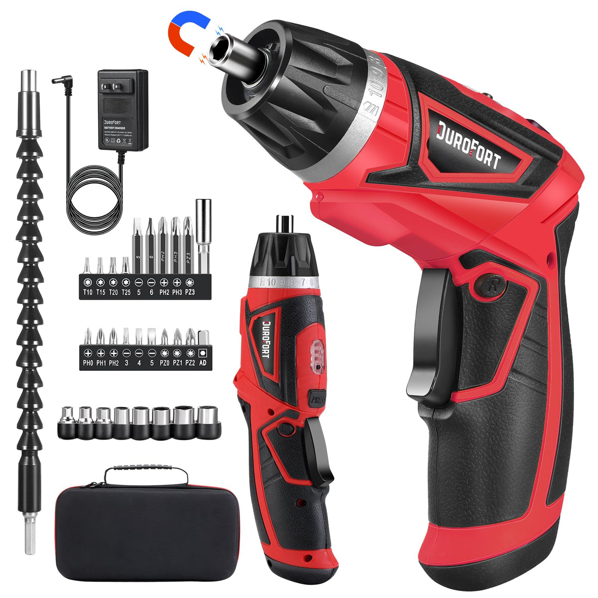 Cordless Electric Screwdriver Set, 8V 10Nm Rechargeable - Image 1