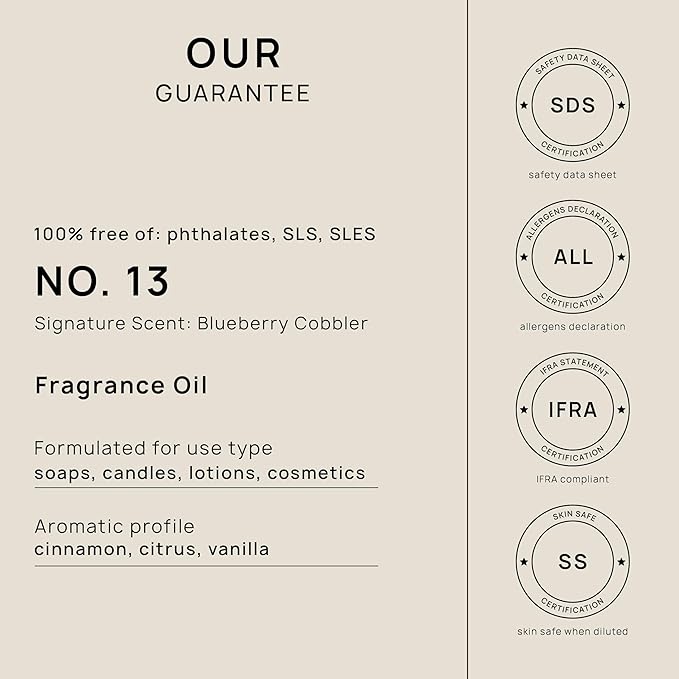 VINEVIDA [32oz] Blueberry Cobbler Fragrance Oil for Candle Making - Made in USA Scents for Soap Making - Natural Candle Fragrance Oil