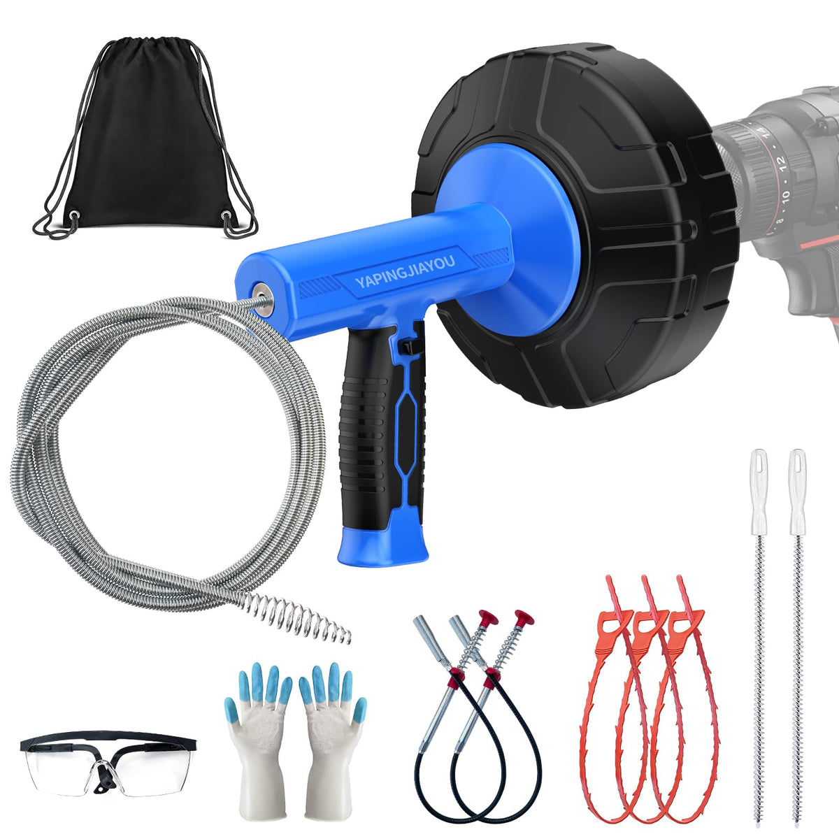 33-Feet Drain Snake Auger Kit, Plumbing snake - Image 1