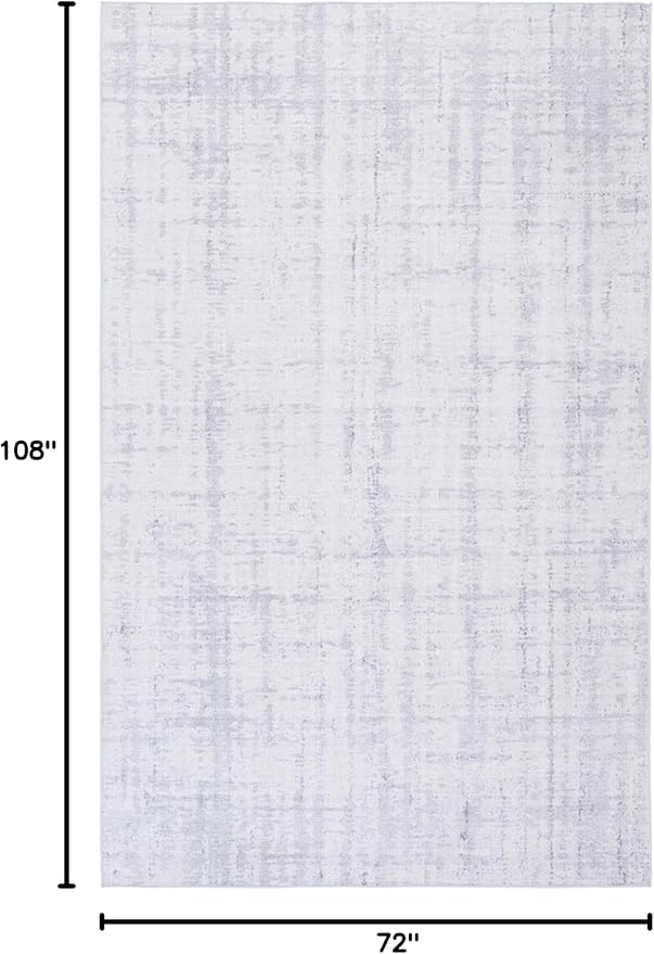 SAFAVIEH Washable Rug Tacoma Collection - 6' x 9', Light Grey & Grey, Slip Resistant & Easy to Clean, Ideal for Living Room, Bedroom, Home Office, Dining Space (TAC857F)