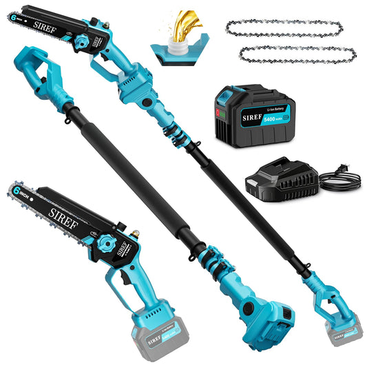 Electric Pole Saw 6inch Mini Chainsaw Cordless Brushless - Image 1