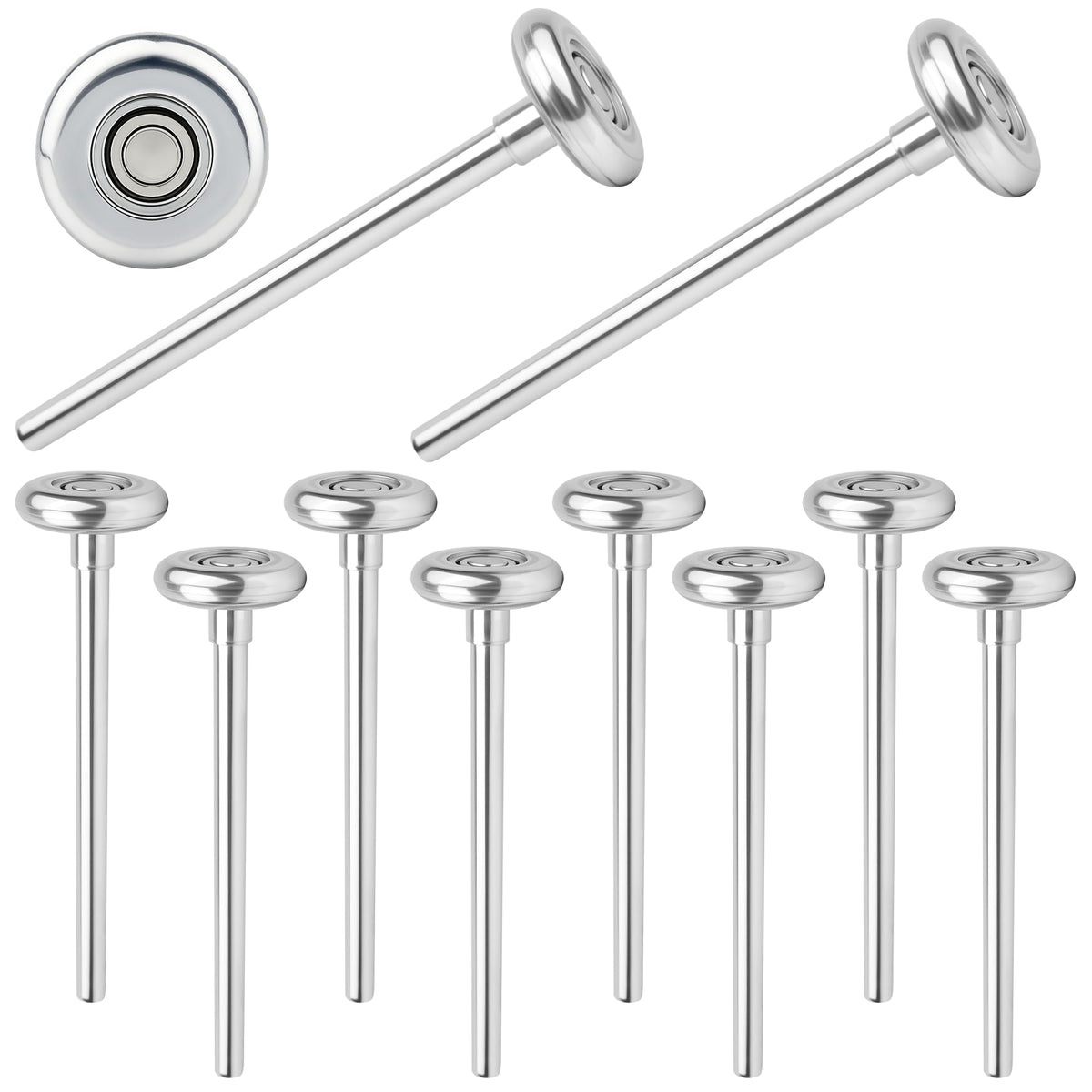 10-Pack 4" Stem 1.8" 10 Balls Steel Garage Door Rollers for 2" - Image 1