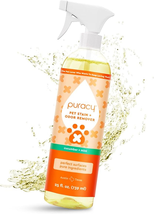 Natural Pet Stain & Odor Remover, 25oz, Enzyme Cleaner for Dog & Cat Urine