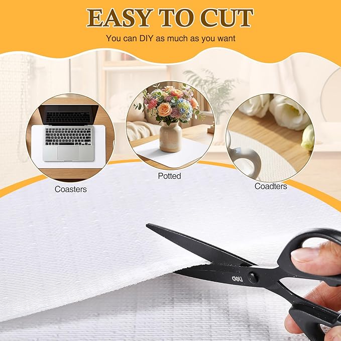 Tinideya 6 Rolls Shelf Liner for Kitchen Cabinet, Non Adhesive Non Slip Shelf Paper Waterproof Washable Easy to Cut Drawer Mat for Kitchens Cupboard Shelve Bathroom Protector Liner (12 Inx10 ft)