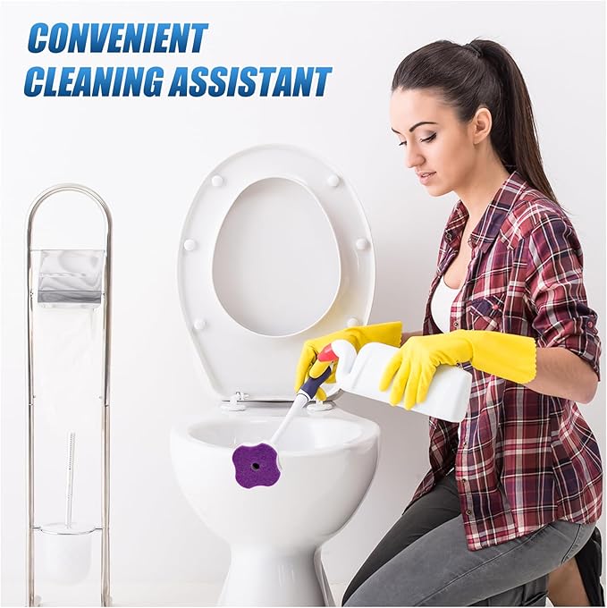 100PCS Toilet Bowl Wand Refills, Replacement Heads for Bathroom Washroom Cleaning Pads, Disposable Toilet Brush Refills Compatible with Household Brush Scrubber Cleaning Refill Lavender Breeze
