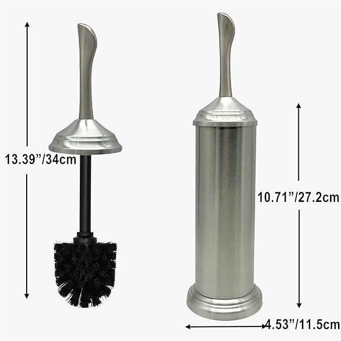 Vince Camuto Toilet Bowl Brush with Holder, Durable Bathroom Cleaning Tool, Modern Design for Easy Toilet Maintenance, Bathroom Cleaner Brush for Efficient Cleaning and Hygiene