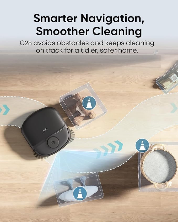 eufy Robot Vacuum C28 for Pet Hair, 15,000 Pa Suction, HydroJet™ Self-Cleaning Roller Mop, DuoSpiral Anti-Tangle Brush, All-in-One Auto-Empty Station, AI Obstacle Avoidance