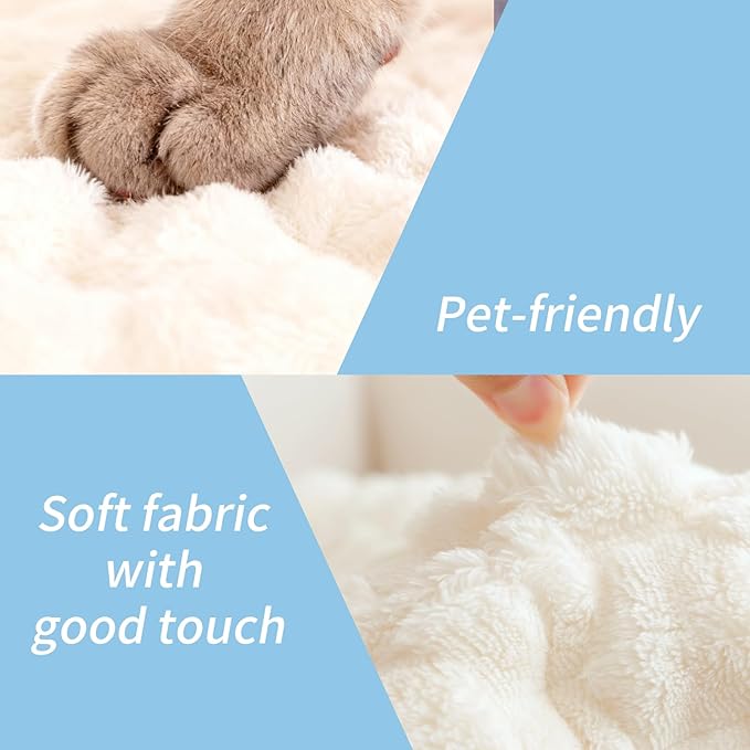 Couch Cover for Dogs Washable,Non Slip Fuzzy Durable Couch Covers for 3 Cushion Sofa Pet Friendly Sofa Cover Dog Thick Soft Slipcovers Protector Couches Mat Bed (Beige, 27.6" x 82.7"/70 x 210cm)