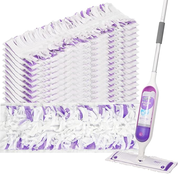 11 Pack Disposable Power Mop Pads Refills for Swiffer Power Mop Pads, 5X Cleaning & Unscented 14-Layer Thickened Multi-Surface Replacement Mopping Refills Pads for Floor Surface Cleaning