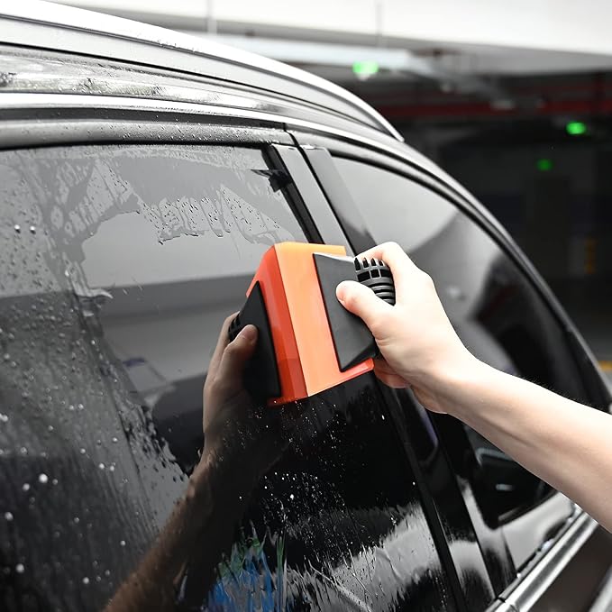 EHDIS 2PCS Double Edge Blade Small Rubber Squeegee 5-inch Handy Window Shower Squeegee Auto Water Blade for Car Windshield, Window, Mirror, Glass Door, Ice Snow Removal
