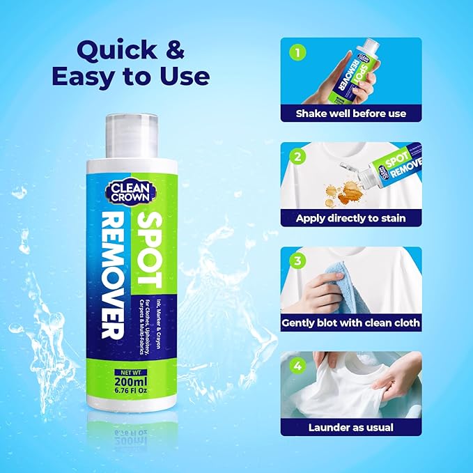 Ink Remover from Clothes (6.8 fl oz), Stain Lifter for Pen, Marker & Printer, Fast-Acting Ink Stain Remover for Fabric, Upholstery & Carpet, Gentle on Most Washable Materials