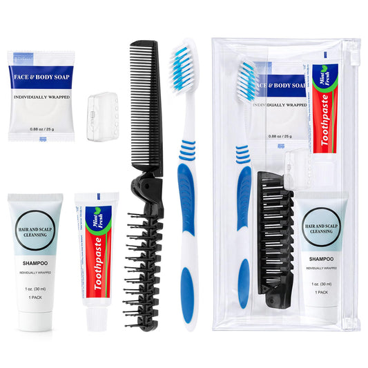 5 Pack Travel Toiletries Kit, 5-in-1 Personal Hygiene Kit Bulk - Image 1