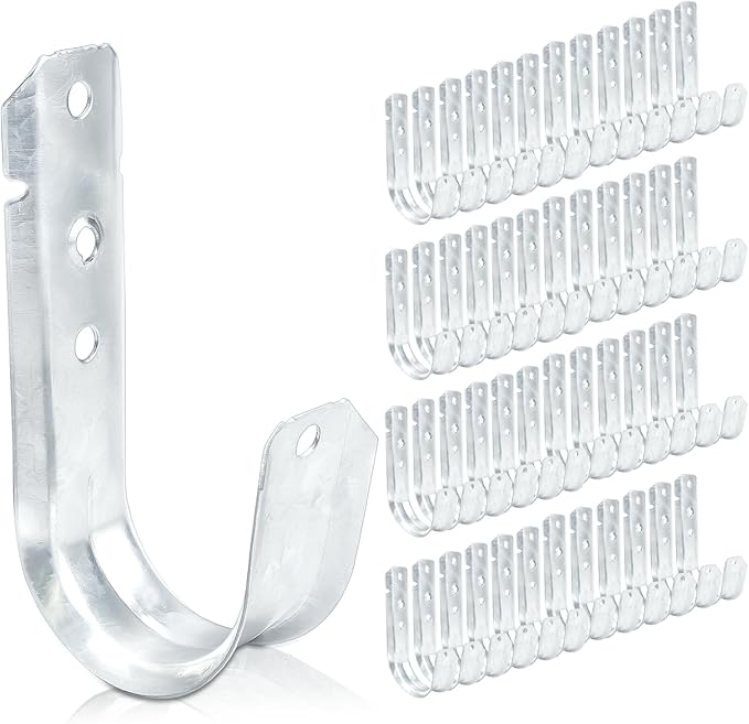 SIHAI (50 Packs 2” Inch J-Hooks, UL Certified Heavy-Duty Cable Support Hooks for Hanging CAT6/6A, Fiber Cable Management and Low Voltage Wiring