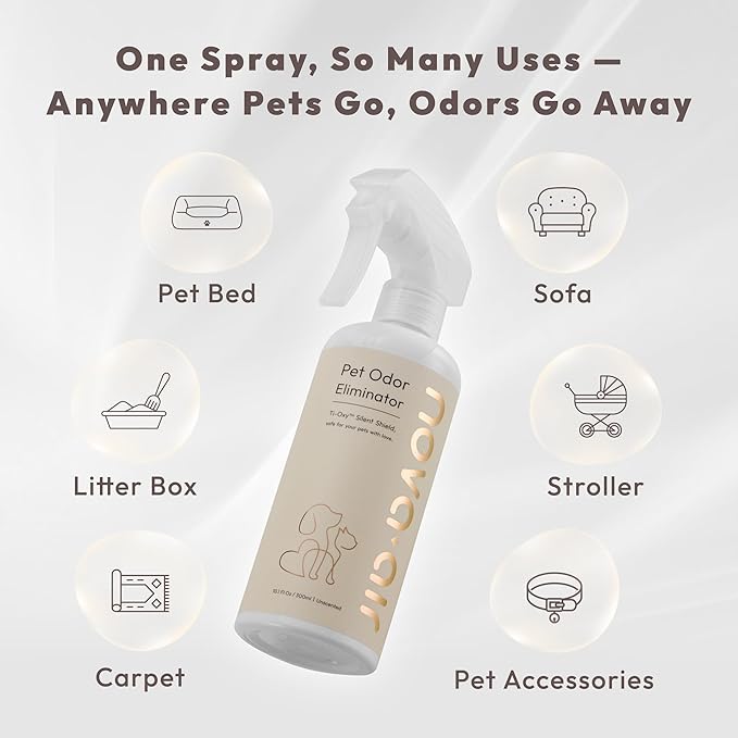 Pet Odor Eliminator Spray – Instantly Destroys Odors & Pet Smells by Ti-Oxy™ Technology. Non-Toxic, Fragrance-free & Pet-Safe Odor Neutralizer. Works on Urine Odors, Litter Boxes & Carpets – 10oz