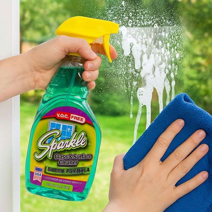 A J Funk & Co 30500 Sparkle Glass Cleaner, Green Formula, 1-Gallon Refill Bottle (Case of 4)