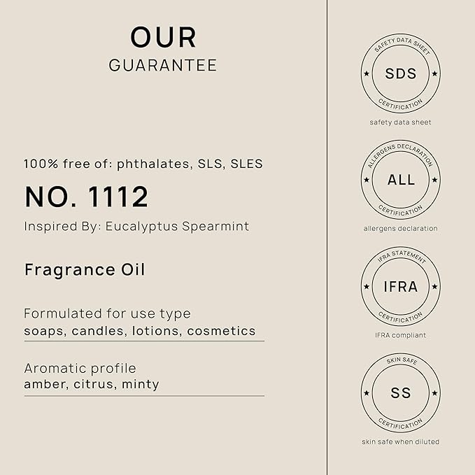 VINEVIDA [32oz] Eucalyptus Spearmint Fragrance Oil for Candle Making and Soap Making - Premium Candle Scents for Soy Candles