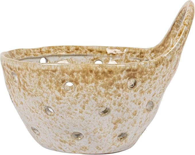 Creative Co-Op Stoneware Colanders with Handles, Set of 2