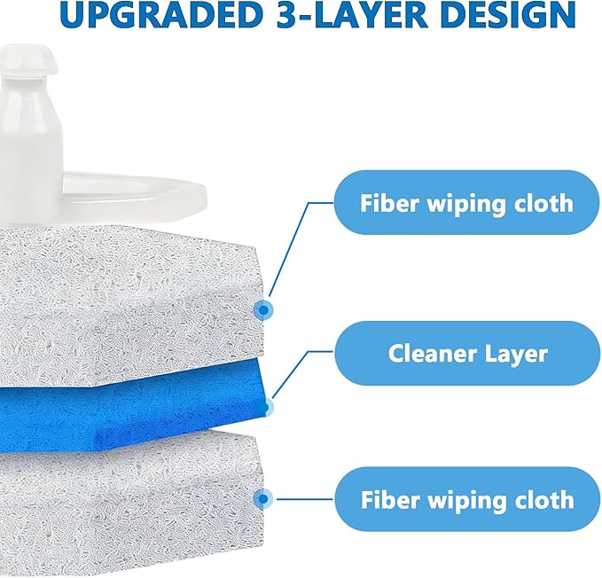 50 Count Disposable Toilet Brush,Toilet Cleaner Refills,Replacement Heads for Toilet Cleaning System,Compatible with Most Toilet Brushes（not Included Brush Rod）