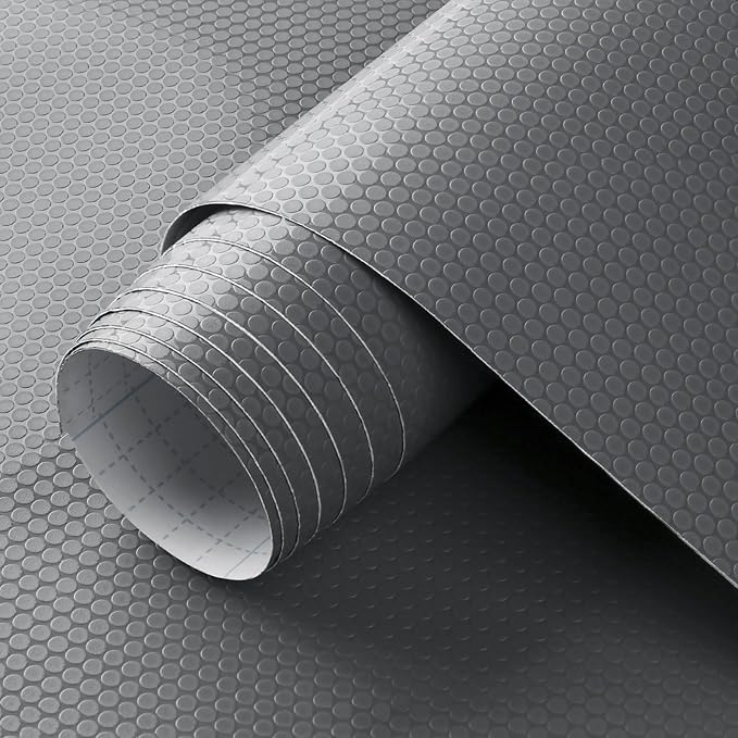 WochiTV Adhesive Shelf Liner 17.5 X 120 Inches Peel and Stick Kitchen Liner for Cabinets, Drawers Removable Protector Mat Waterproof Contact Covering for Dresser Pantry Countertops Shelves, Gray