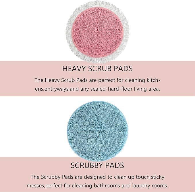 BeiLan Spin Cordless Electric Mop Pads - 12 Pack Steam Electric Mop Refills Fit for Vmai/Eous/Idoo/Alfabot/Devoac - 7.28inch Spin Replacement Mop Pads for Floor Cleaning