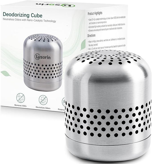 Refrigerator Deodorizer – Lasts for 10 Years, Long-Lasting Odor Eliminator for Fridge, Closet, Car -More Effective Than Baking Soda Charcoal Air Purifier - Nano Catalyst Technology (1 Pack)